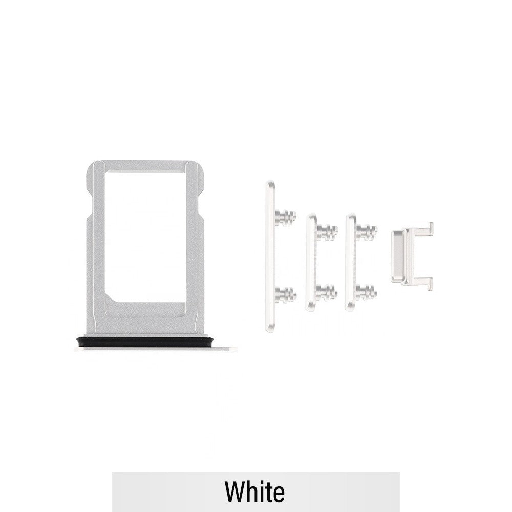 SIM Card Tray and Side Button for iPhone XR-White SIM Card Tray and Side Button for iPhone XR-White